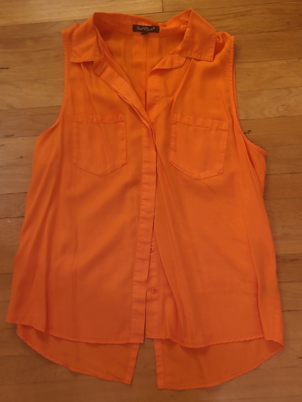 Velvet Heart Sleeveless Orange Button-Front Camisole
